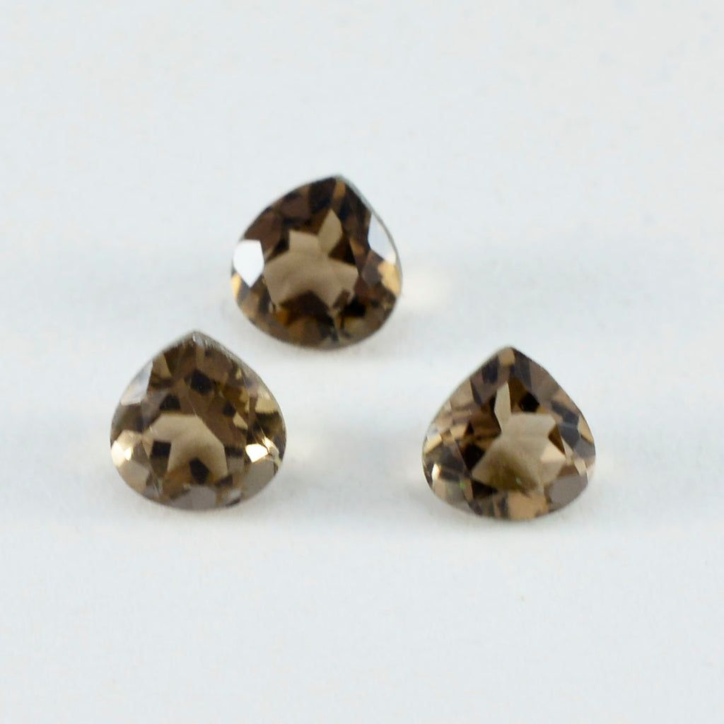 Smoky Quartz 1PC Small 7x7 MM Heart Faceted Brown Splendid Semi Precious Gems
