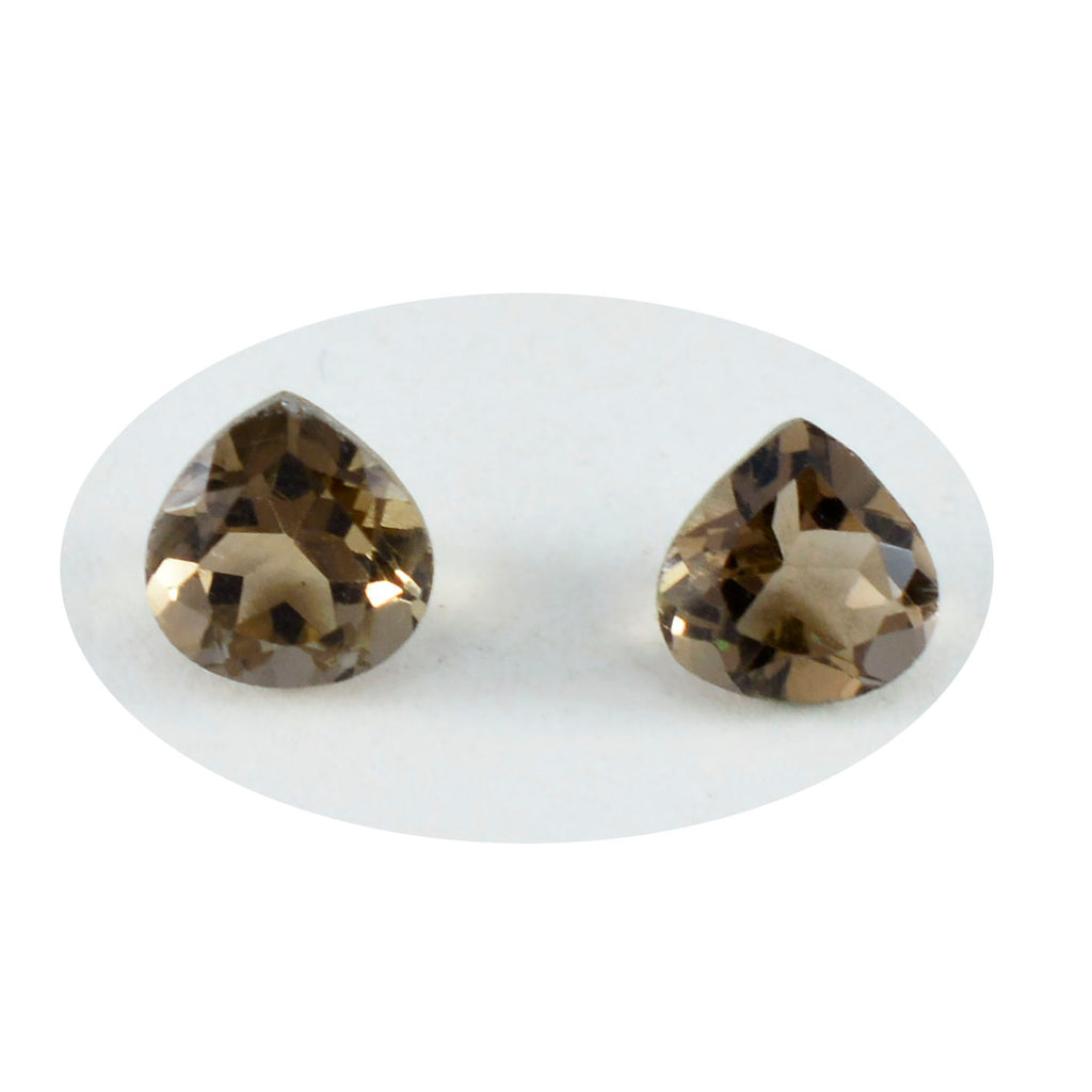 Smoky Quartz 1PC Small 8x8 MM Heart Faceted Brown Luster Semi Precious Loose Gems