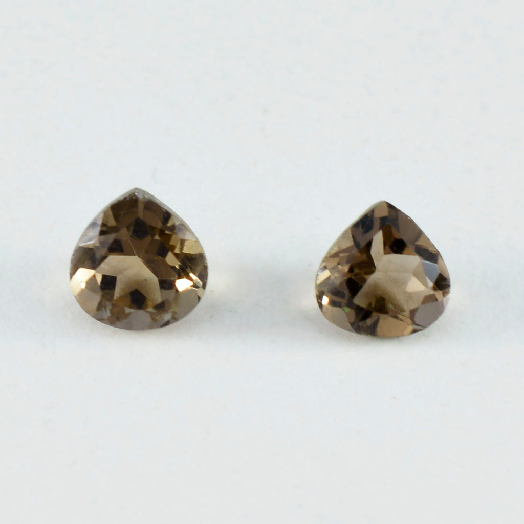 Smoky Quartz 1PC Small 8x8 MM Heart Faceted Brown Luster Semi Precious Loose Gems