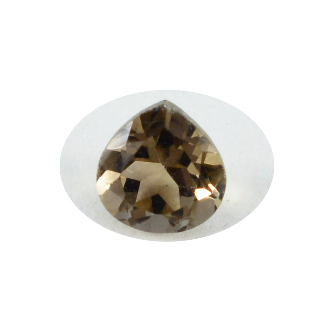 Smoky Quartz 1PC Medium 9x9 MM Heart Faceted Brown Lustrous Semi Precious Loose Gemstone