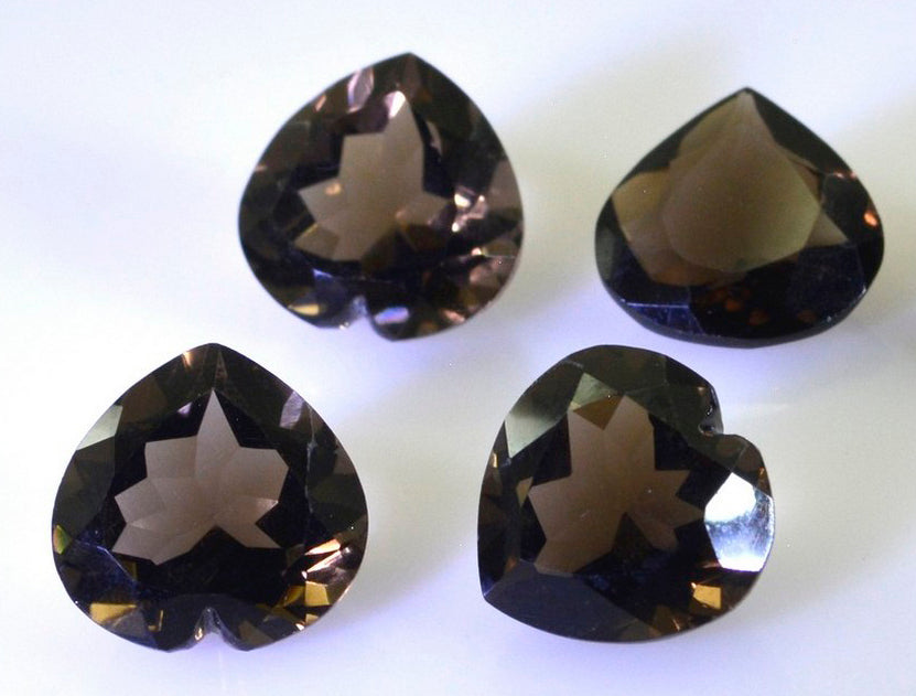 Smoky Quartz 1PC Large 12x12 MM Heart Faceted Brown High Quality Semi Precious Loose Gems Hoofdafbeelding