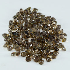 Smoky Quartz 10PC Tiny 4x4 MM Heart Faceted Brown Brilliant Semi Precious Loose Gems