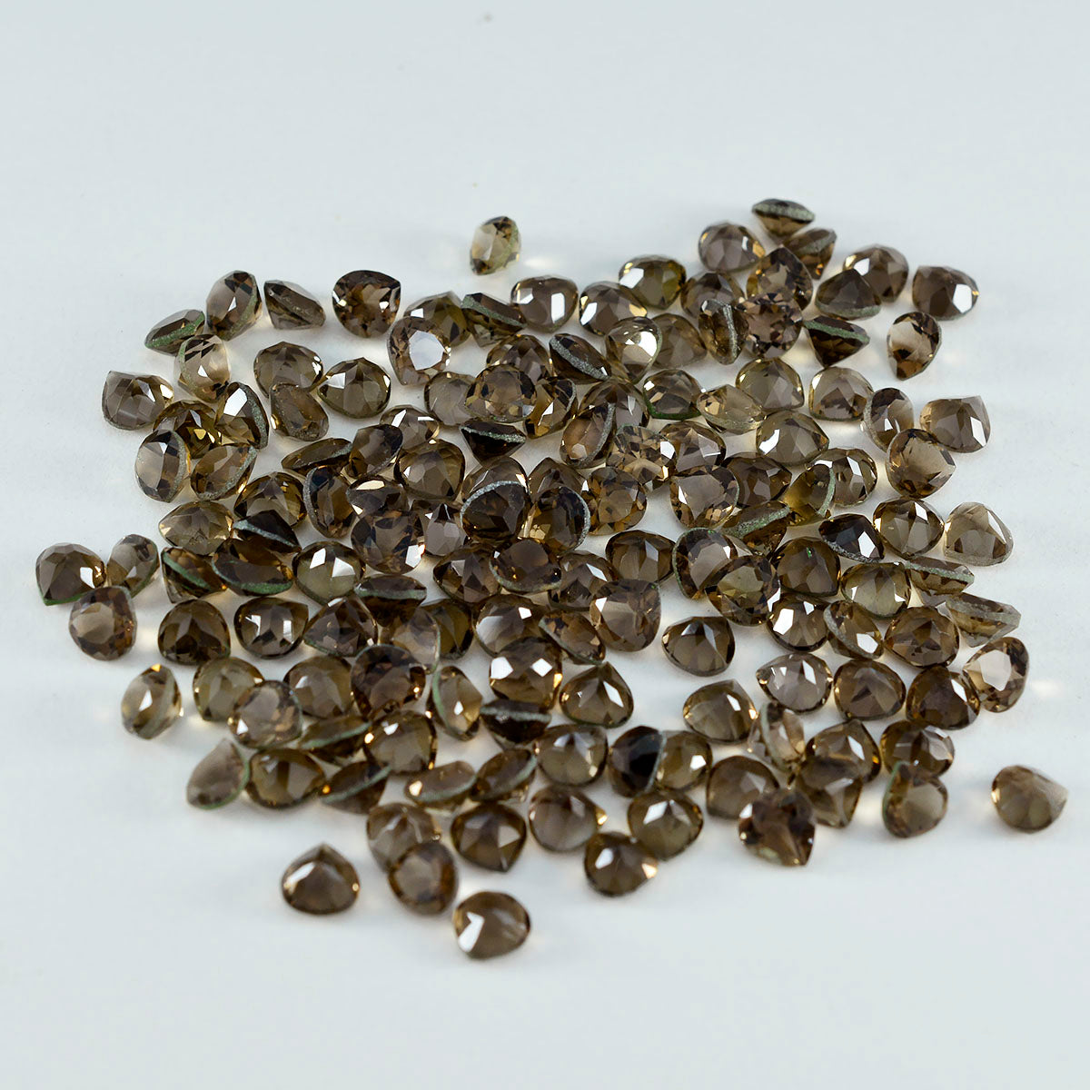 Smoky Quartz 10PC Tiny 5x5 MM Heart Faceted Brown Sparkling Semi Precious Loose Gemstone