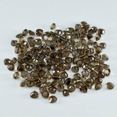 Smoky Quartz 10PC Tiny 5x5 MM Heart Faceted Brown Sparkling Semi Precious Loose Gemstone