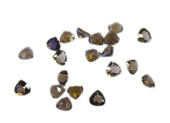 Smoky Quartz 10PC Tiny 5x5 MM Heart Faceted Brown Sparkling Semi Precious Loose Gemstone