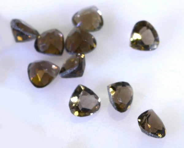 Smoky Quartz 1PC Small 7x7 MM Heart Faceted Brown Splendid Semi Precious Gems