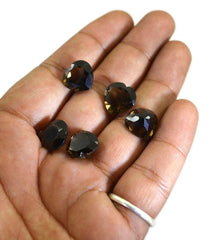 Smoky Quartz 1PC Small 8x8 MM Heart Faceted Brown Luster Semi Precious Loose Gems