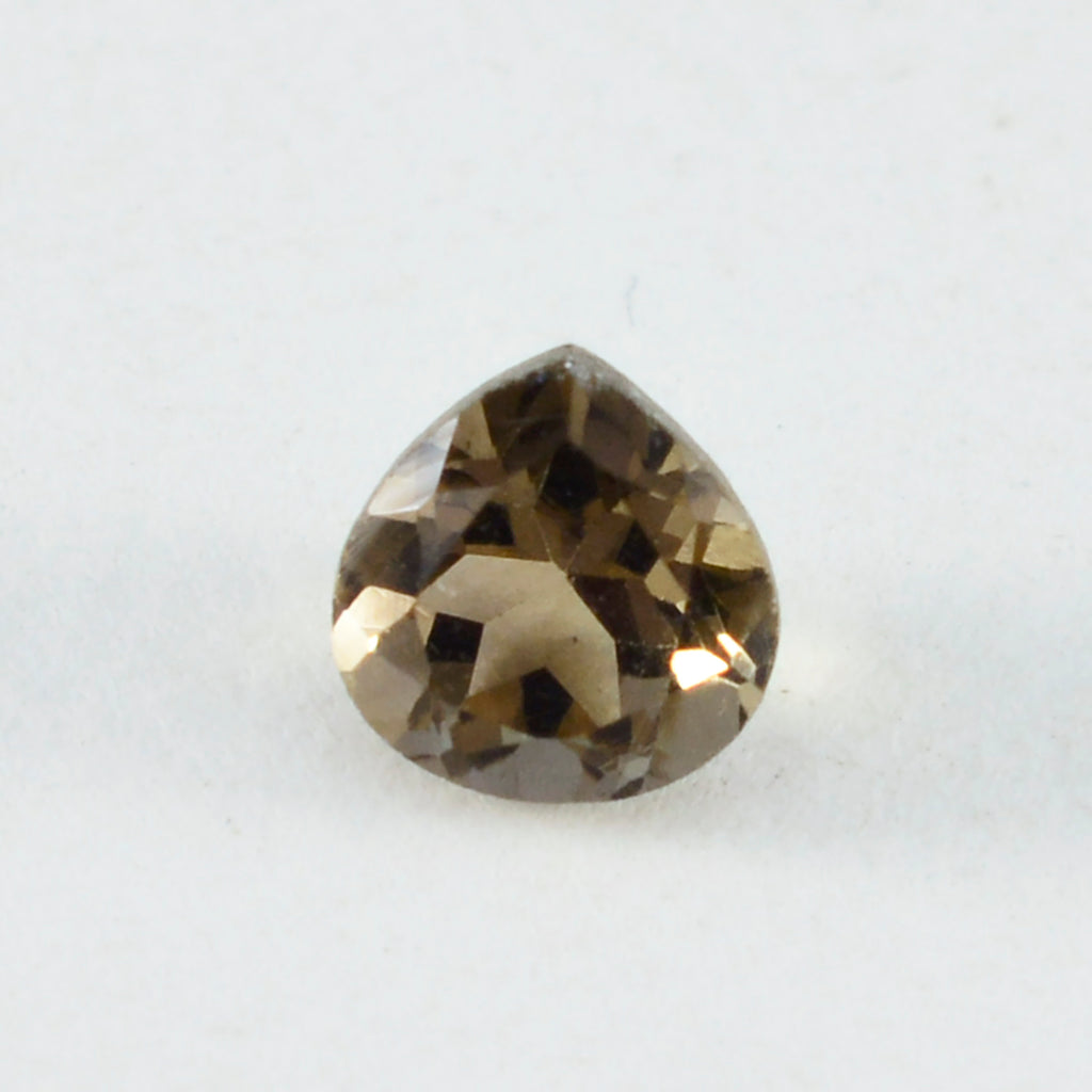 Smoky Quartz 1PC Medium 9x9 MM Heart Faceted Brown Lustrous Semi Precious Loose Gemstone