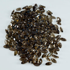 Smoky Quartz 10PC Tiny 2.5x5 MM Marquise Faceted Brown Polished Semi Precious Loose Gemstones