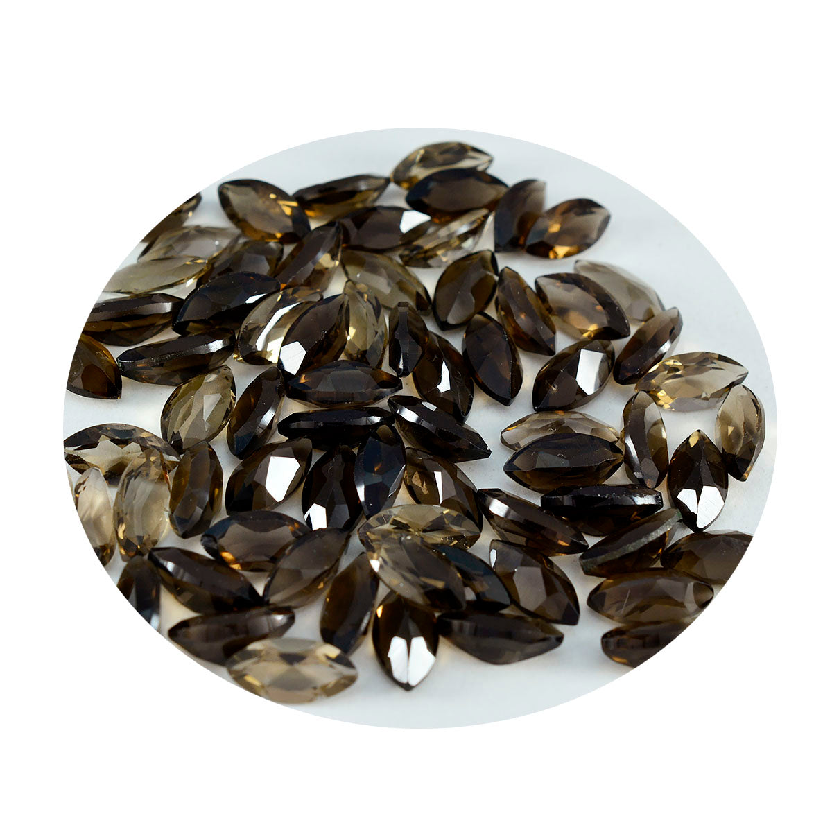 Smoky Quartz 10PC Tiny 2x4 MM Marquise Faceted Brown Sparkling Semi Precious Loose Gemstone