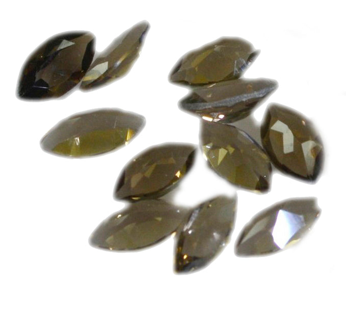 Smoky Quartz 10PC Tiny 2.5x5 MM Marquise Faceted Brown Polished Semi Precious Loose Gemstones