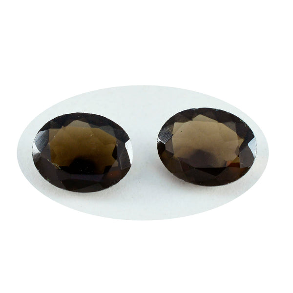 Smoky Quartz 1PC Large 10x12 MM Oval Faceted Brown Fiery Semi Precious Loose Gemstone