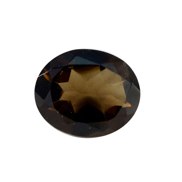 Smoky Quartz 1PC Chunky 12x16 MM Oval Faceted Brown Sparkling Semi Precious Gems