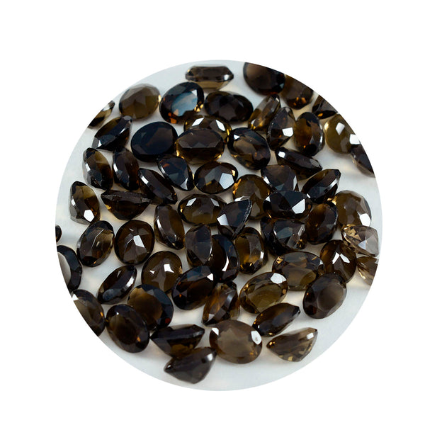 Smoky Quartz 10PC Tiny 4x6 MM Oval Faceted Brown Luster Semi Precious Loose Gems
