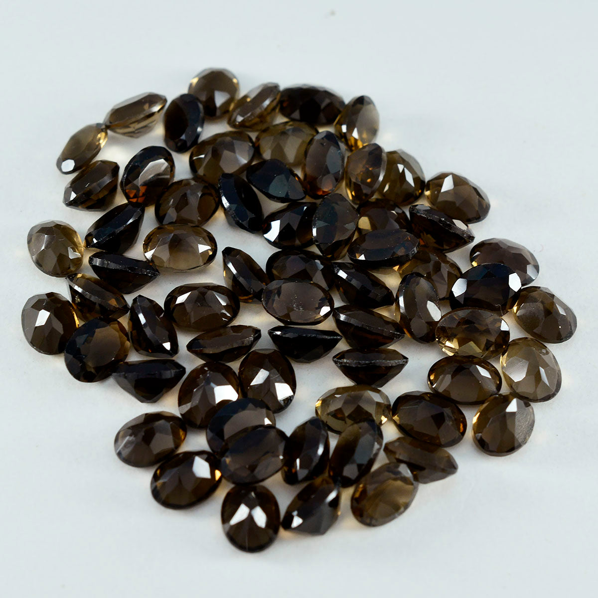 Smoky Quartz 10PC Tiny 4x6 MM Oval Faceted Brown Luster Semi Precious Loose Gems