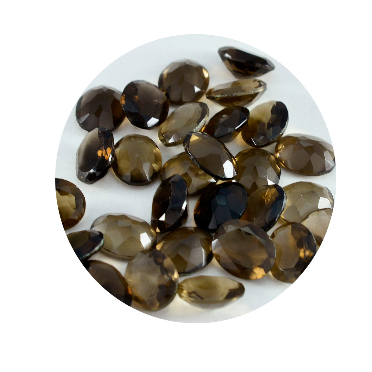 Smoky Quartz 1PC Tiny 5x7 MM Oval Faceted Brown Lustrous Semi Precious Loose Gemstone