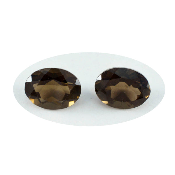 Smoky Quartz 1PC Small 6x8 MM Oval Faceted Brown Shine Semi Precious Loose Gemstones