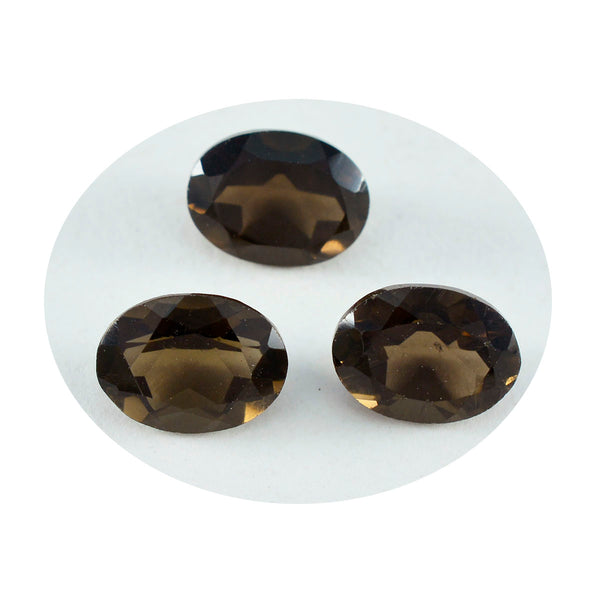 Smoky Quartz 1PC Small 6x9 MM Oval Faceted Brown Fine Semi Precious Gems
