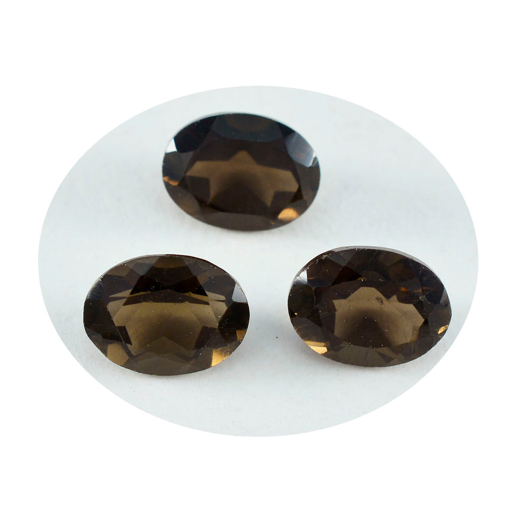 Smoky Quartz 1PC Small 7x9 MM Oval Faceted Brown High Quality Semi Precious Loose Gems