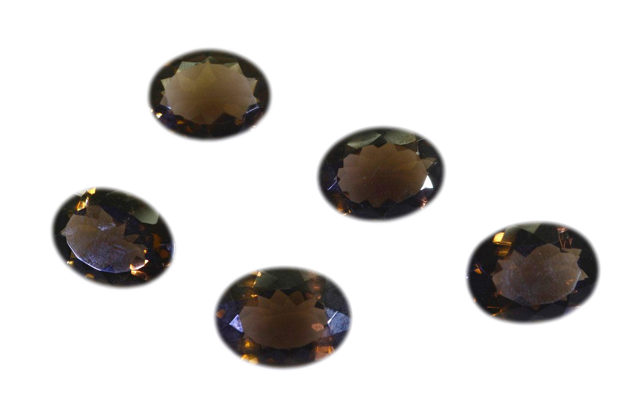 Smoky Quartz 1PC Large 10x12 MM Oval Faceted Brown Fiery Semi Precious Loose Gemstone