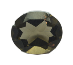 Smoky Quartz 1PC Chunky 13x18 MM Oval Faceted Brown Polished Semi Precious Loose Gems