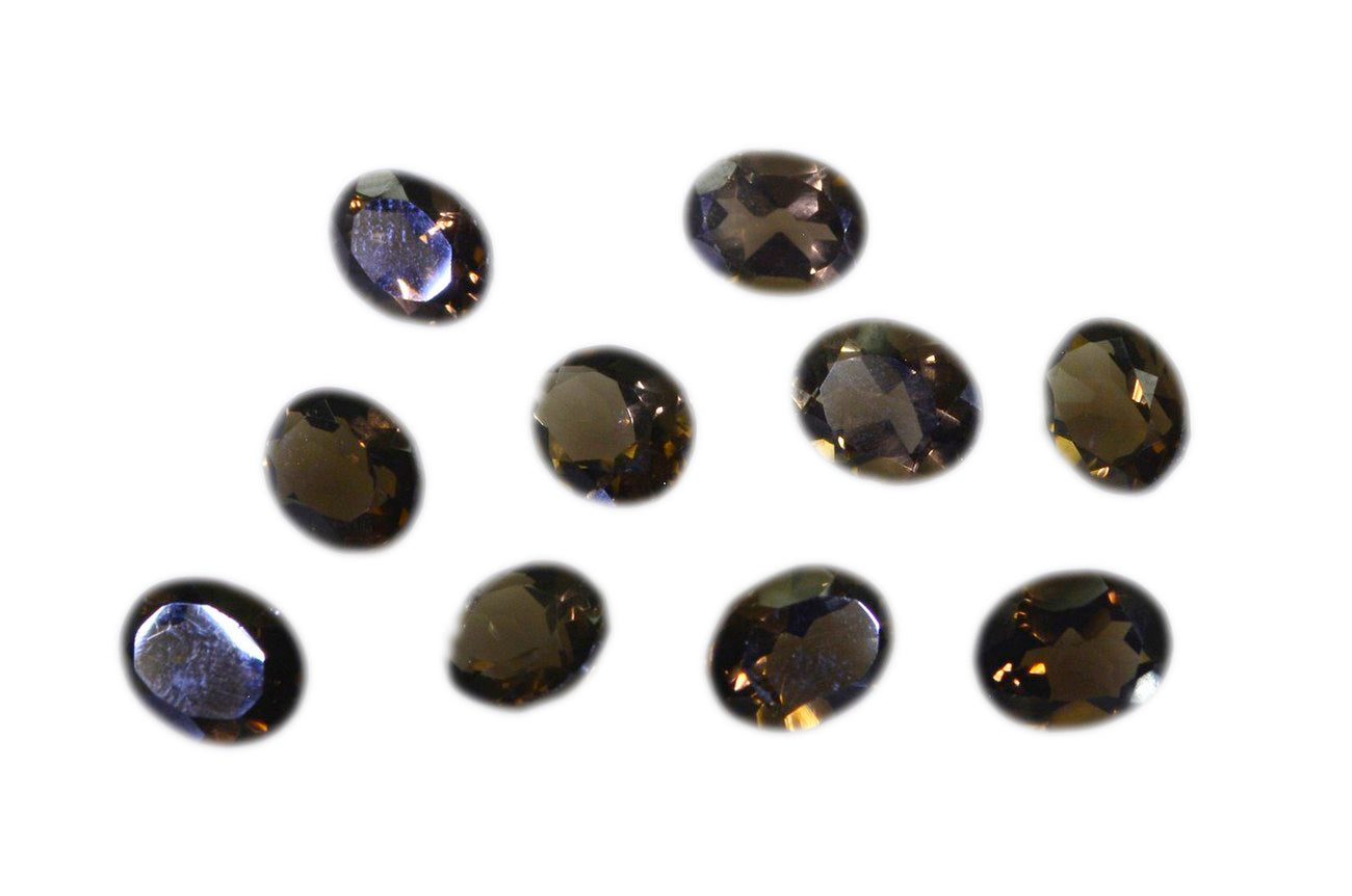 Smoky Quartz 1PC Tiny 5x7 MM Oval Faceted Brown Lustrous Semi Precious Loose Gemstone