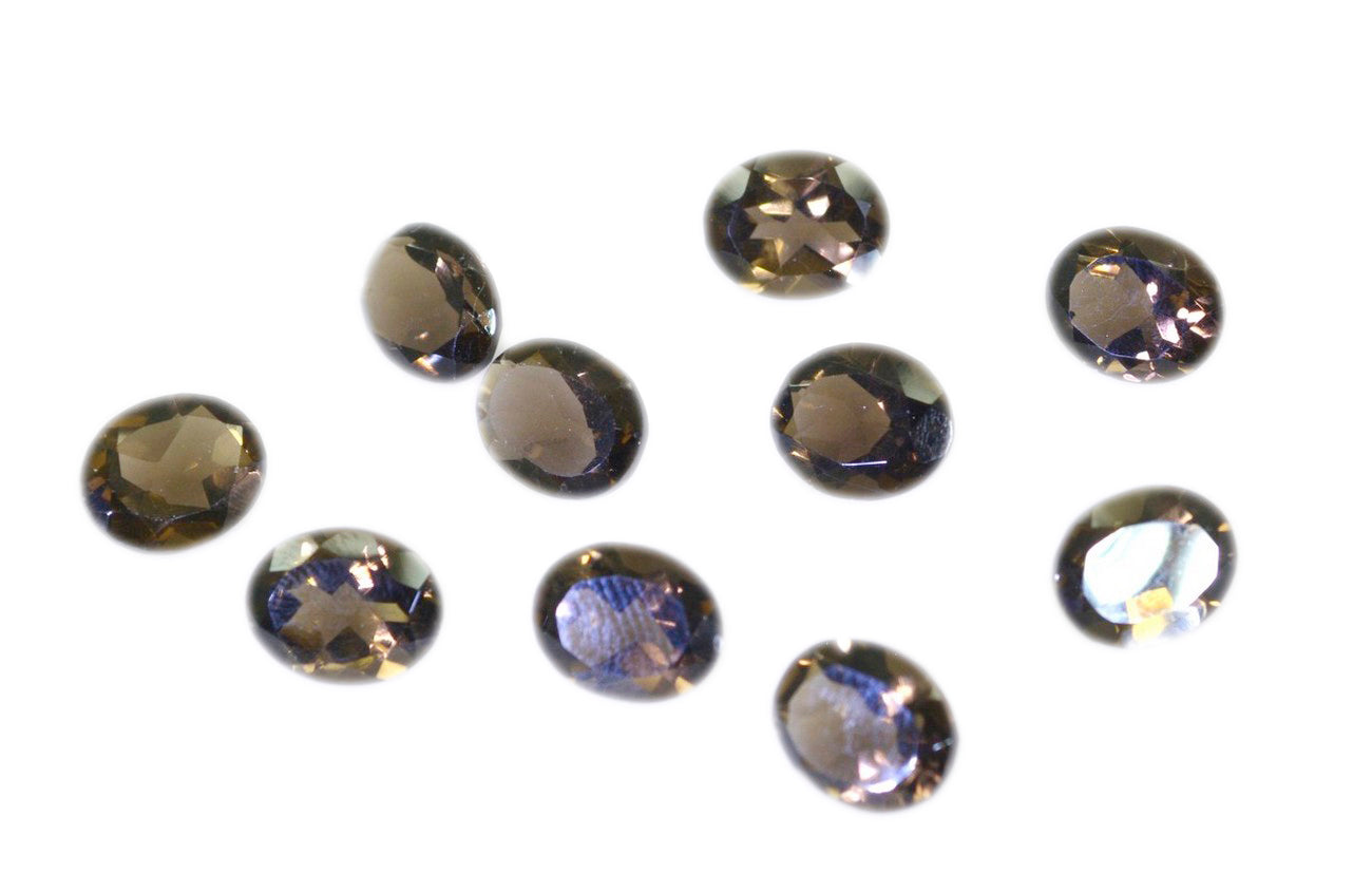 Smoky Quartz 1PC Small 6x8 MM Oval Faceted Brown Shine Semi Precious Loose Gemstones