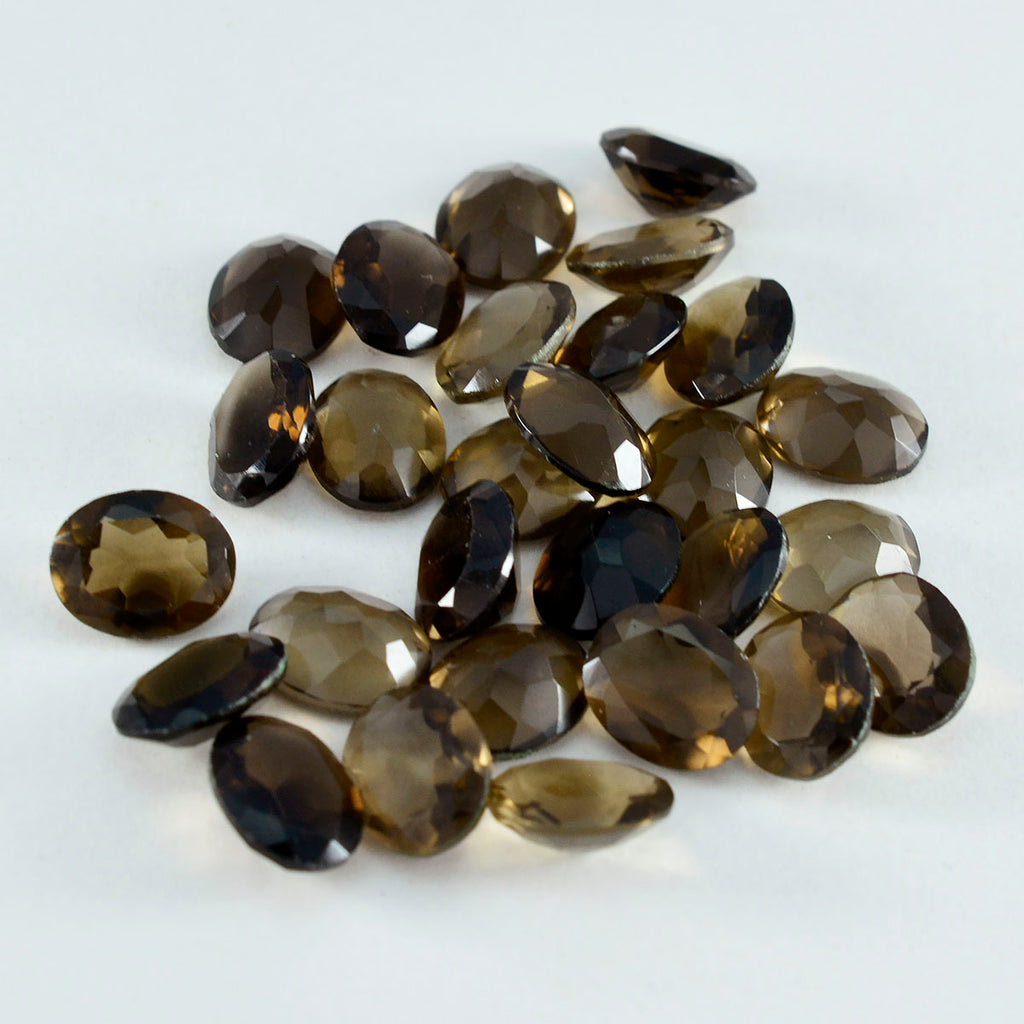 Smoky Quartz 1PC Small 6x8 MM Oval Faceted Brown Shine Semi Precious Loose Gemstones