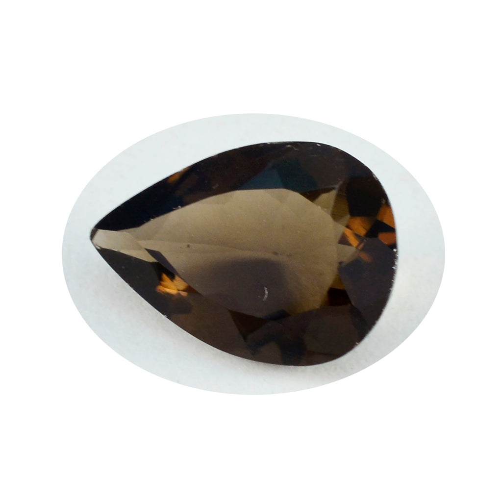 Smoky Quartz 1PC Chunky 12x16 MM Pear Faceted Brown Superior Semi Precious Loose Gemstone