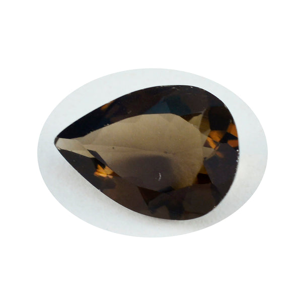 Smoky Quartz 1PC Chunky 12x16 MM Pear Faceted Brown Superior Semi Precious Loose Gemstone