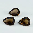 Smoky Quartz 1PC Chunky 12x16 MM Pear Faceted Brown Superior Semi Precious Loose Gemstone
