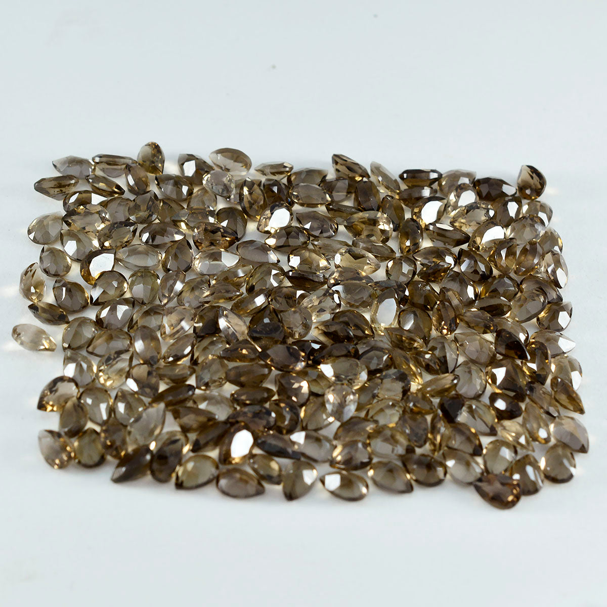 Smoky Quartz 10PC Tiny 3x5 MM Pear Faceted Brown Fiery Semi Precious Loose Gemstone