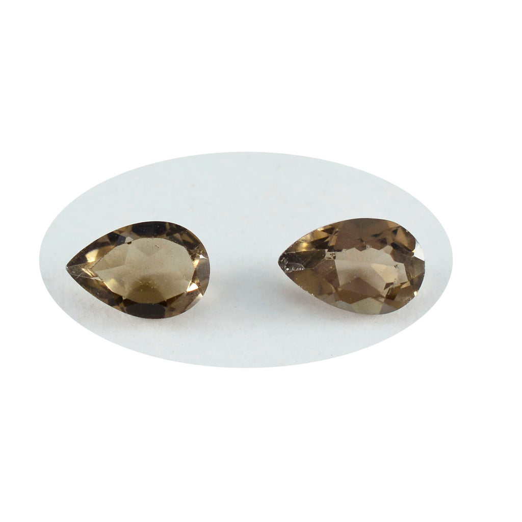 Smoky Quartz 10PC Tiny 4x6 MM Pear Faceted Brown Brilliant Semi Precious Loose Gemstones