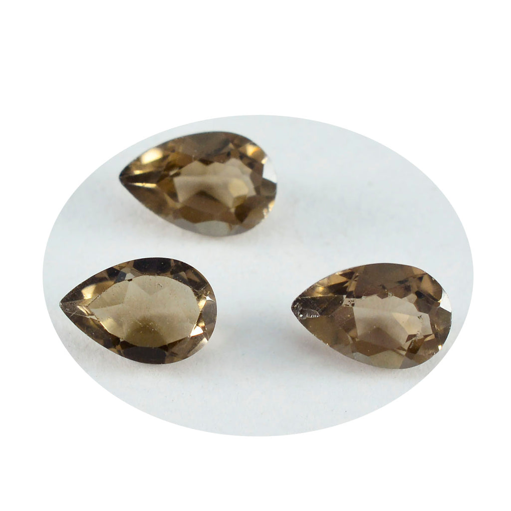 Smoky Quartz 1PC Tiny 5x7 MM Pear Faceted Brown Sparkling Semi Precious Gems