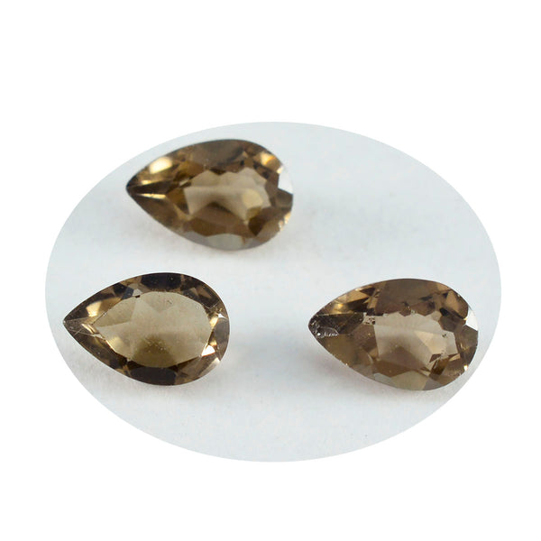 Smoky Quartz 1PC Tiny 5x7 MM Pear Faceted Brown Sparkling Semi Precious Gems