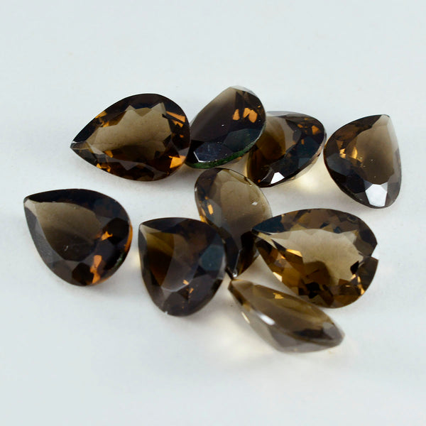 Smoky Quartz 1PC Large 10x12 MM Pear Faceted Brown Natural Semi Precious Gems
