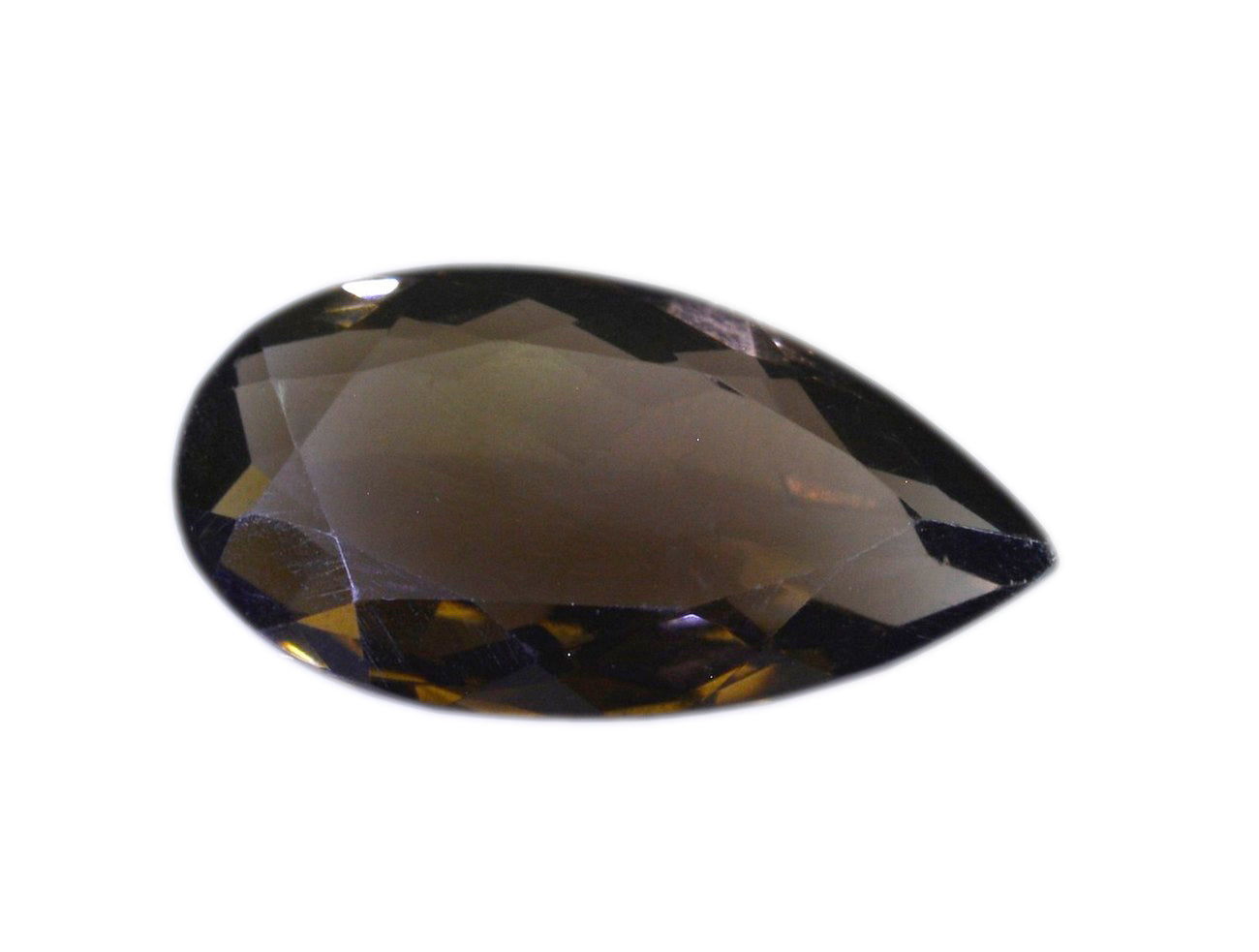 Smoky Quartz 1PC Chunky 13x18 MM Pear Faceted Brown Pure Semi Precious Loose Gemstones Sekundär produktbild