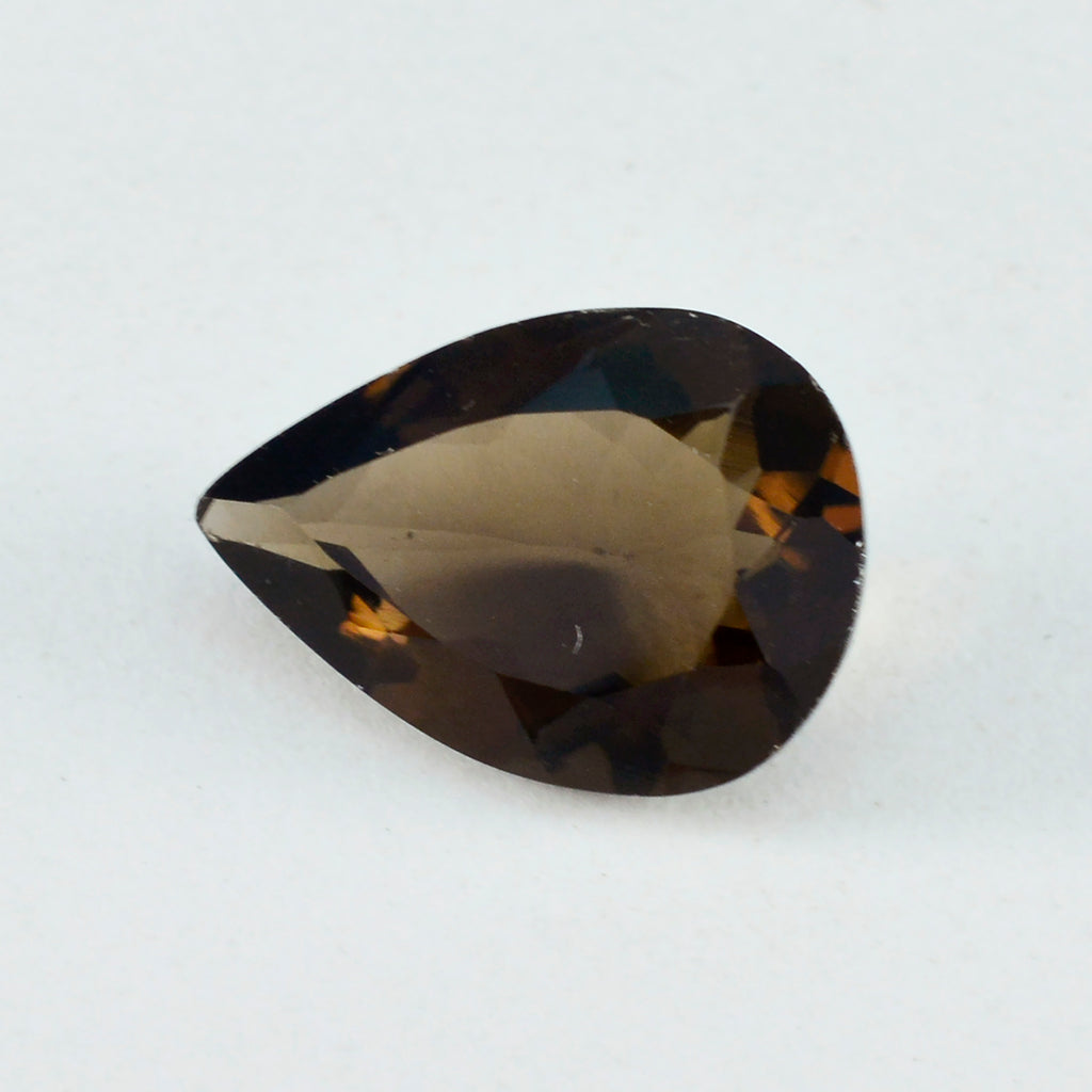 Smoky Quartz 1PC Chunky 15x20 MM Pear Faceted Brown Fiery Semi Precious Gems