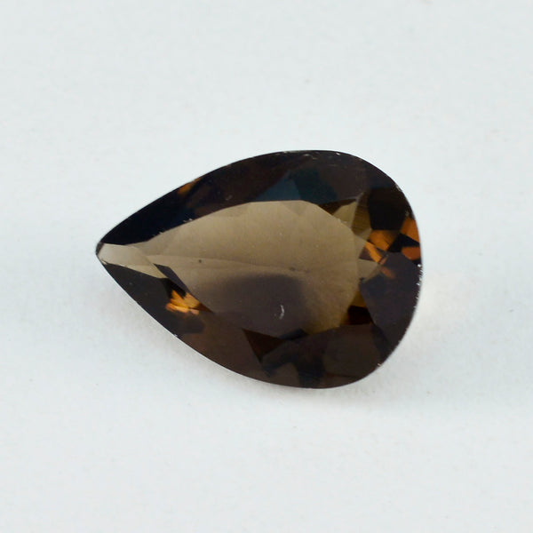 Smoky Quartz 1PC Chunky 15x20 MM Pear Faceted Brown Fiery Semi Precious Gems