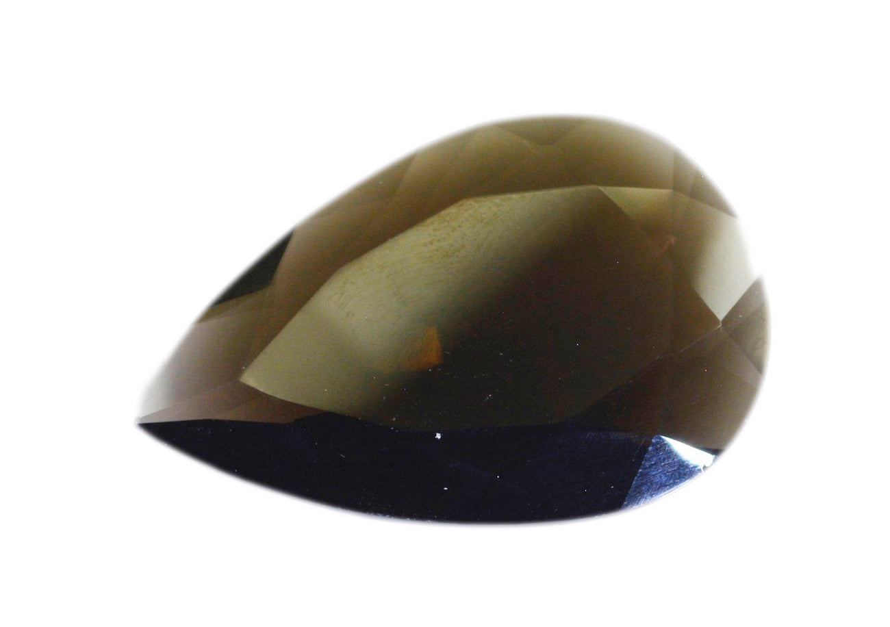 Smoky Quartz 1PC Chunky 15x20 MM Pear Faceted Brown Fiery Semi Precious Gems