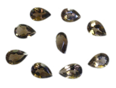 Smoky Quartz 10PC Tiny 3x5 MM Pear Faceted Brown Fiery Semi Precious Loose Gemstone
