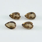 Smoky Quartz 10PC Tiny 4x6 MM Pear Faceted Brown Brilliant Semi Precious Loose Gemstones
