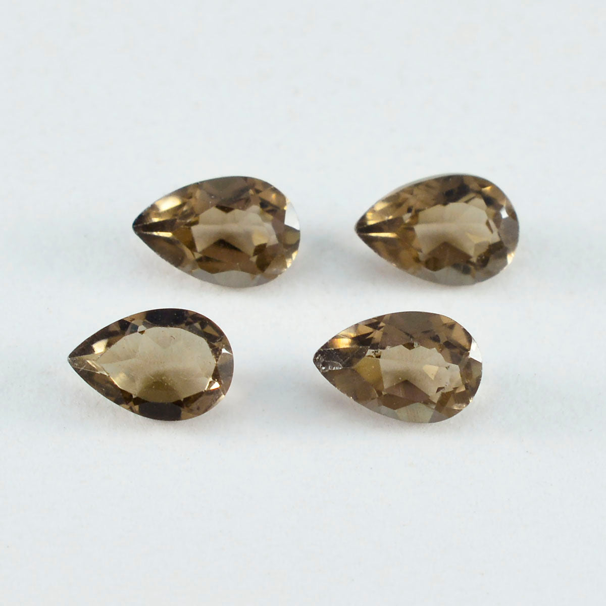 Smoky Quartz 10PC Tiny 4x6 MM Pear Faceted Brown Brilliant Semi Precious Loose Gemstones