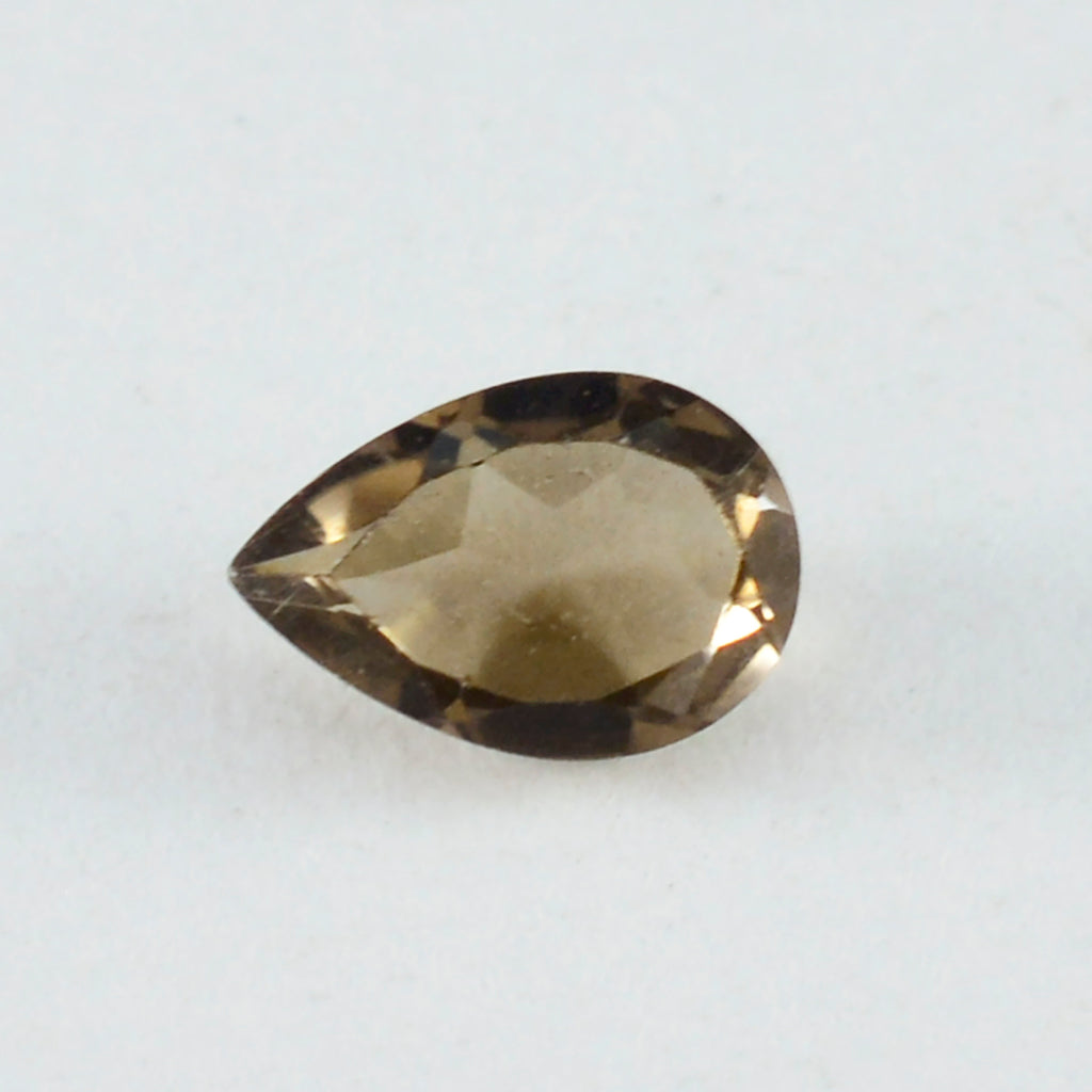 Smoky Quartz 10PC Tiny 4x6 MM Pear Faceted Brown Brilliant Semi Precious Loose Gemstones