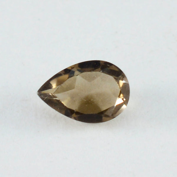 Smoky Quartz 10PC Tiny 4x6 MM Pear Faceted Brown Brilliant Semi Precious Loose Gemstones