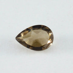 Smoky Quartz 10PC Tiny 4x6 MM Pear Faceted Brown Brilliant Semi Precious Loose Gemstones