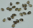 Smoky Quartz 1PC Tiny 5x7 MM Pear Faceted Brown Sparkling Semi Precious Gems