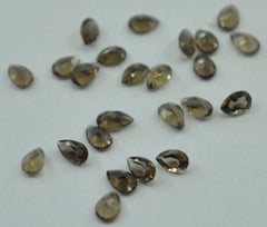 Smoky Quartz 1PC Tiny 5x7 MM Pear Faceted Brown Sparkling Semi Precious Gems