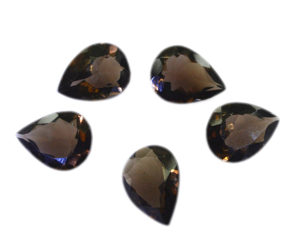 Smoky Quartz 1PC Small 6x8 MM Pear Faceted Brown Polished Semi Precious Loose Gems Image principale du produit