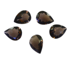 Smoky Quartz 1PC Small 6x8 MM Pear Faceted Brown Polished Semi Precious Loose Gems